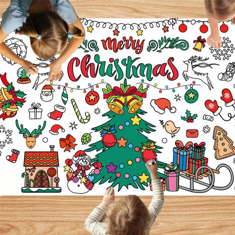 Tablecloth Coloriage Noel - 76 x 183 cm - Pour Activités Enfants En Famille Ou En Classe - 1 Piece (1/5)