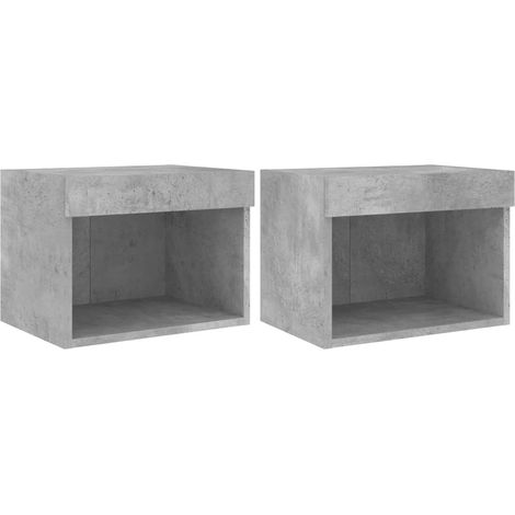 Maison Exclusive - Wand-Nachttische mit LED-Leuchten 2 Stk. Beton