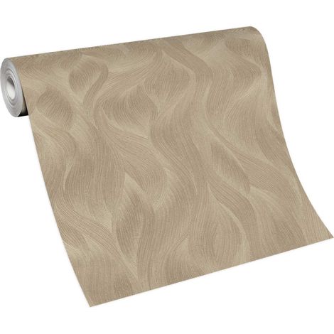 Papier peint motif chevron beige crème clair Tapisserie chevron beige couloir & salon Papier peint original chambre adulte (1/5)