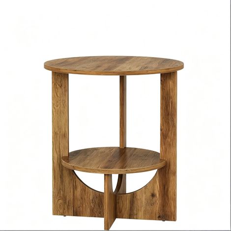Table d'appoint ronde Modenuit avec pieds en X, 50x50x65 cm, pour salon ou chambre (1/5)