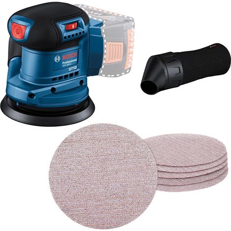 Bosch Professional GEX 18v 125mm Random Orbit Sander Brushless + 5 Mesh Sheets (1/5)