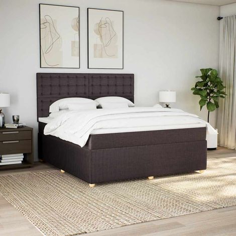 vidaXL Sommier à lattes de lit avec matelas Marron foncé 180x200 cm (1/5)