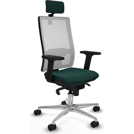 Sedia da ufficio piqueras y crespo Hornas verde bottiglia ecopelle
