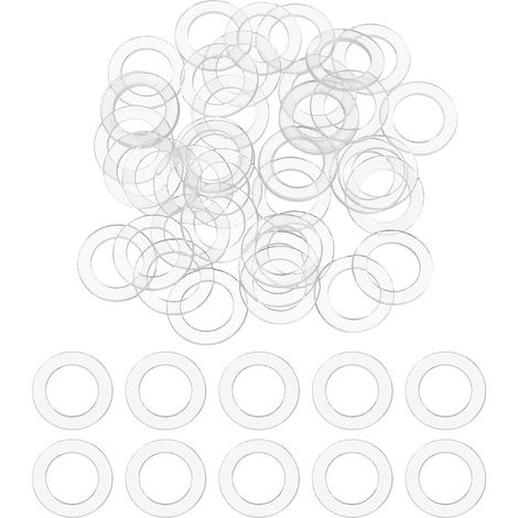 Rondelle Plate en Plastique PVC 8x12x1mm (ID/OD/Hauter), 200PCS Joint d'Étanchéité Vidange pour Poignée Gonds de Porte Barres à Serviettes Frein Isolation Fixations, Transparent (1/5)