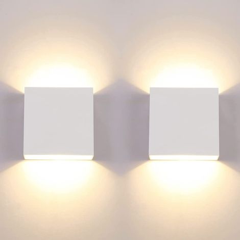 2 Appliques Murales LED 6W – Luminaire Intérieur Décoratif Blanc Chaud 3000K pour Chambre, Salon, Hôtel (Blanc) (1/5)