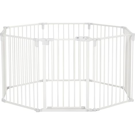 Recinto para cachorros con puerta, plegable, 8 paneles, 60 x 76 cm, blanco (1/5)