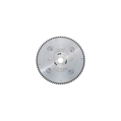 Lame de scie circulaire HW/CT 216x30x2,4/1,6, nombre de dents 64, denture plate/denture trapézoïdale, angle d'attaque 10°. metabo