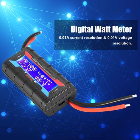Wattmètre numérique haute précision 60 V/100 A, analyseur de puissance, voltmètre-ampèremètre RC (1/5)