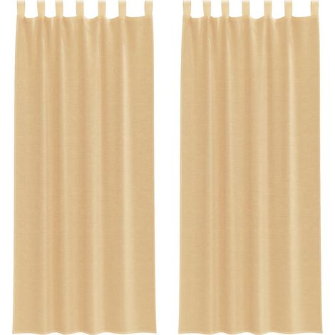 Rideaux en voile avec boucles 2 pcs sable 140x260 cm CFW40785 (1/5)