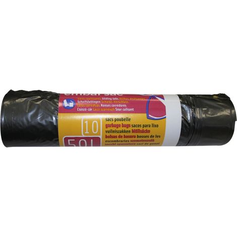 Sacchetto per pattumiera con chiusura a nastro scorrevole 50 L H 75 x L 68 cm - 21 micron