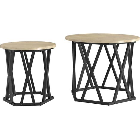 Table d'appoint 2 pcs,Table basse,Table de Salon Chêne sonoma 50 x 50 x 40 cm CFW77370 (1/5)