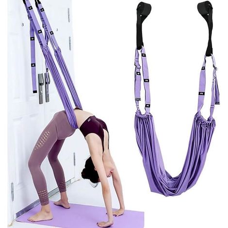 Sangle de yoga extensible - Sangle de yoga en polyester et coton - Inversion Stretch - Pour yoga, ballet, entraînement flexi LAISSE (1/5)