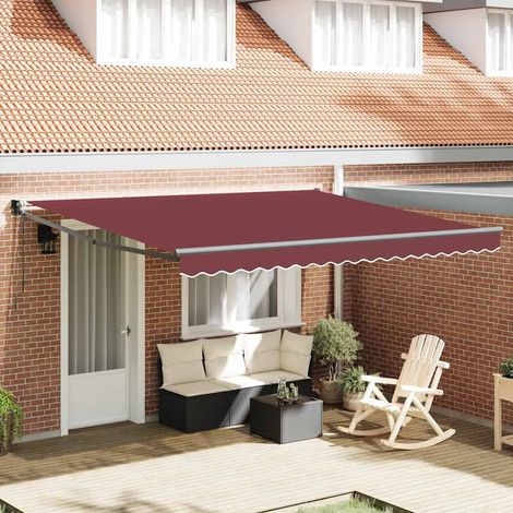 Markise Automatisch Burgunderrot 400x300 cm