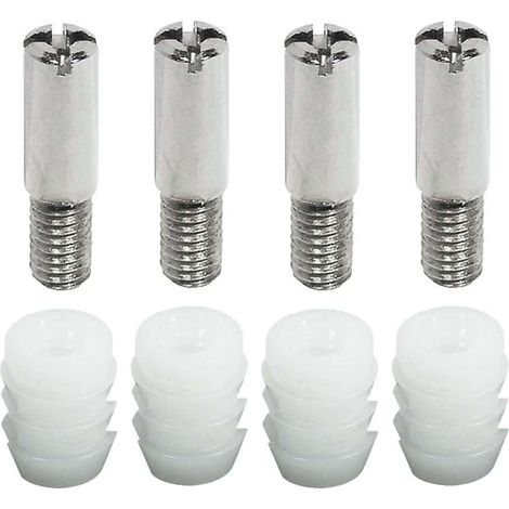 Cyclingcolors – Lot de 4 boulons de fermeture excentriques M6 – Acier nickelé pour serrure espagnolette – Fixation solide et durable – Manchon inclus