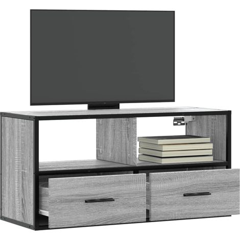 TV-Schrank Grau Sonoma 80x31x39,5 cm Holzwerkstoff und Metall