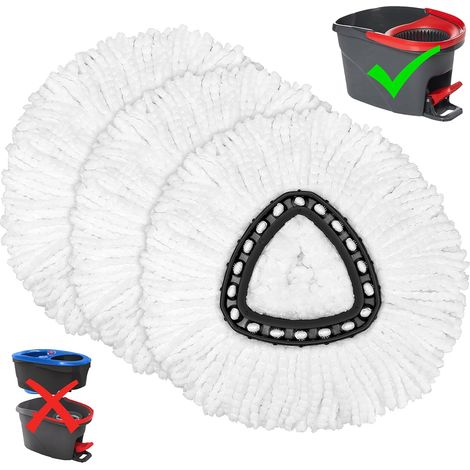 Lot de 3 têtes de rechange pour balai O-Ceda EasyWrin Spin Mop, recharges en microfibre (1/5)
