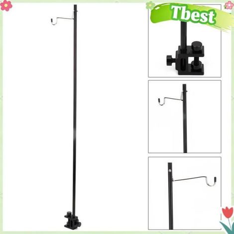 Tbest poteaux d'éclairage Poteau de Lampe Pliant Portable Noir en Alliage D'aluminium, Support de Lumière à jardin barbecue (1/5)
