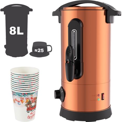 TolleTour dispensador de bebidas calientes 8 L – termostato regulable, indicador de nivel, protección contra sobrecalentamiento (1/5)