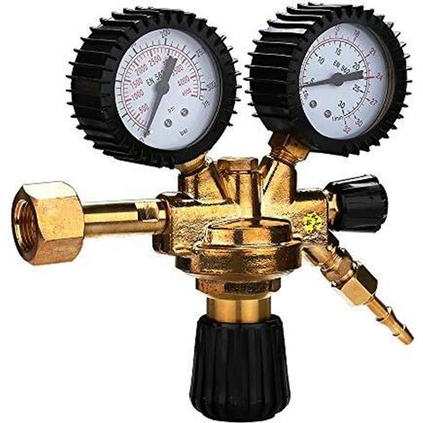 Réducteur/régulateur de pression Karpal pour gaz de protection argon/CO2 pour machines à souder MIG/MAG TIG, bouteilles réutilisables (1/5)
