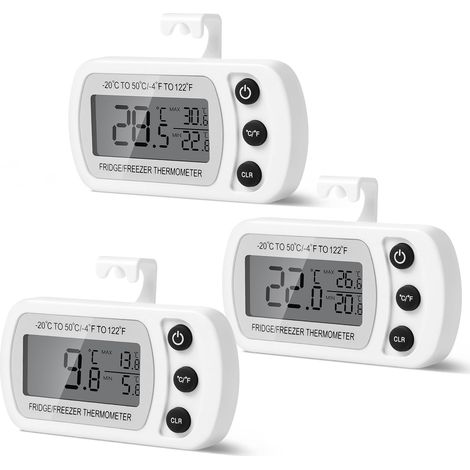 3 Pièces Thermomètre Numérique pour Réfrigérateur, Magnétique Thermometre Cuisine avec Crochet, Écran LCD Facile à Lire, pour Cuisines, Restaurants, Bars, Cafés (1/5)