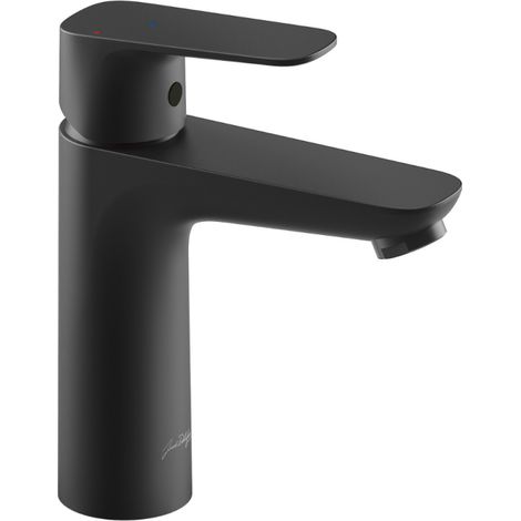 Jacob Delafon – Mitigeur de lavabo noir mat – Laiton – 1 trou – Débit 5 L/min – Hauteur 17,3 cm – Saillie 10 cm – Installation rapide (1/4)