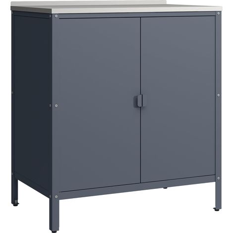 Mobiletto/scaffale da giardino 92 x 80 x 50 cm acciaio laccato grigio opaco 030008880