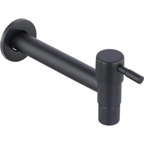 Schwimmbadarmatur, Gartenarmatur, Wandarmatur für Badewanne, Edelstahlarmatur für Balkon und Küche (schwarz) (1/5)
