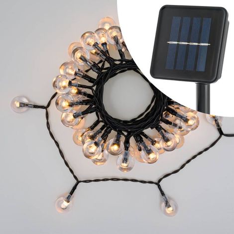Guirlande lumineuse Solaire 5m 50 boules filament LED blanc chaud 8 modes Lotti (1/5)