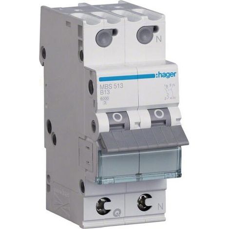 Hager LS-SCHALTER 1P+N 13A-B6KA 2PLE (MBS513 QUICK CONNECT)