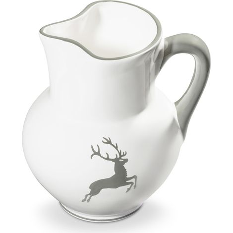 Gmundner Keramik Grauer Hirsch, Krug Wiener Form 1 Liter