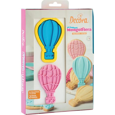 Decora 0255035 Tagliapasta E Marcatori 3D Mongolfiere, In Plastica, Il Kit Ideale per Creare Decorazioni in Pasta di Zucchero o di Gomma, Made in Italy, Design originale. Confezione da 3 pezzi (1/5)