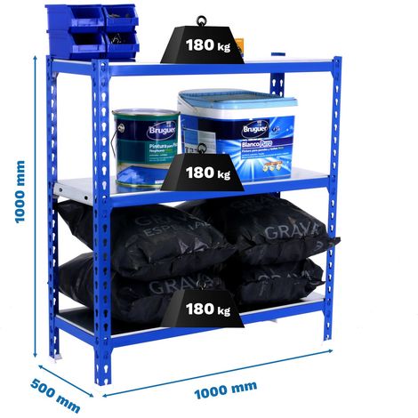 Simonrack Metallregal Blau Galva 1000x1000x500 mm