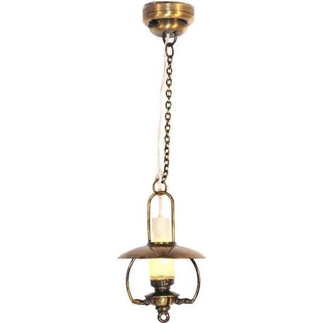 Lampe à huile suspendue en forme de mammouth pour maison de poupée, plafonnier LED à piles au style nostalgique ( )