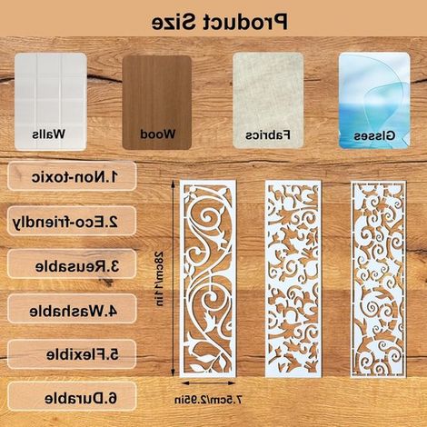 12 stencil per bordi per pittura, stencil riutilizzabili per mobili, stencil decorativi per torte, stencil con texture, stencil per disegnare su pareti in legno, artigianato fai da te, carta (1/4)