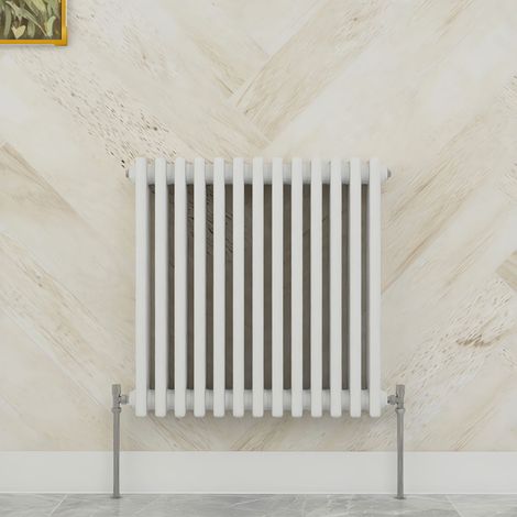 SKY Bathroom 600x605mm 3 Column Radiator Horizontal White Traditional Column Radiator