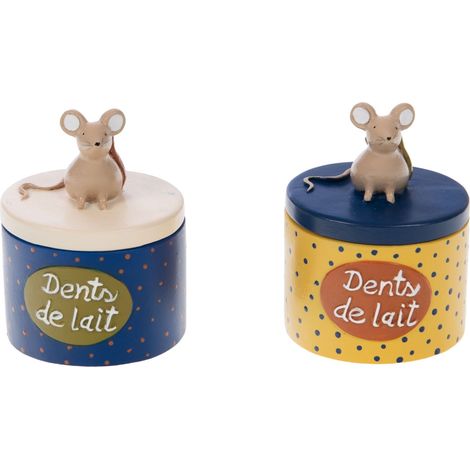 Boîte à dents de lait pack 2 bleu 7x5x5 cm (1/3)