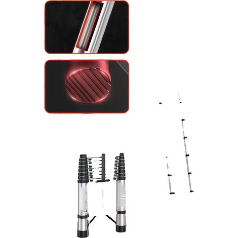 Échelle télescopique, pliable, sûre et durable, Échelle télescopique de 2,6 m (1/2)