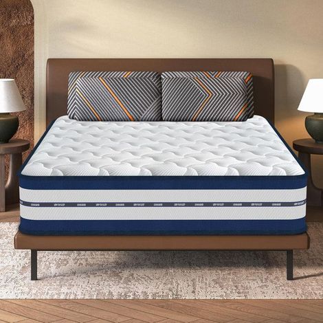 Matelas - YIDATONG - 140x200 cm - Épaisseur 26 cm - Hybride Ressorts + Mousse - Confort 7 Zones