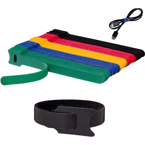 Paquete de 100 bridas reutilizables de 15 cm, organizador de cables, enrollador de cables multicolor