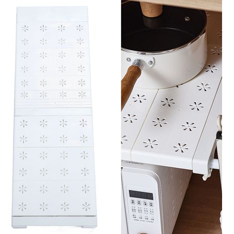 Étagère à tension extensible pour placard et wardrobe - Support ajustable sans perforation, charge max 20kg, longueur 51‑72cm (ABS, PP, tube métal) - 9 pièces, blanc/moderne (1/5)