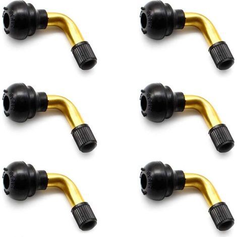 Valve Pneu Voiture, 6 Pièces PVR70 Valve Tubeless, Valve Tubeless VTT, Valve Coudée Moto, Bonne Étanchéité à L'air, pour Voitures Vélos Motos Scooters (1/5)