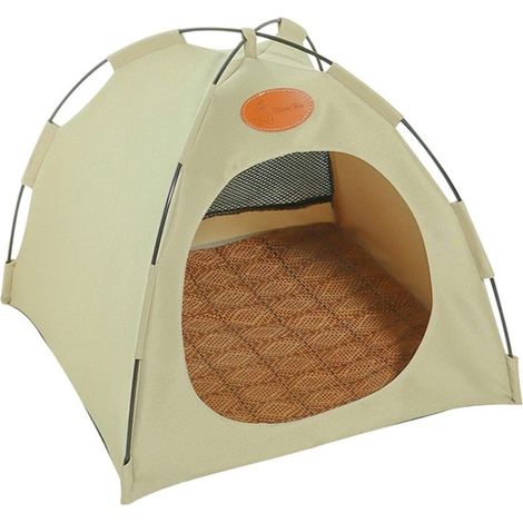 Tente pour chat d'intérieur, niche fermée et pliable pour chien - Niche respirante et lavable pour chiot, utilisable à l'intérieur comme à l'extérieur, avec coussin double face (1/5)