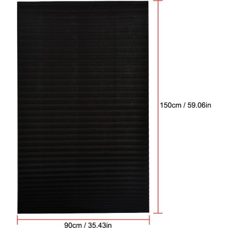 Store plissé occultant, sans cordon, noir, 35 cm (1/5)