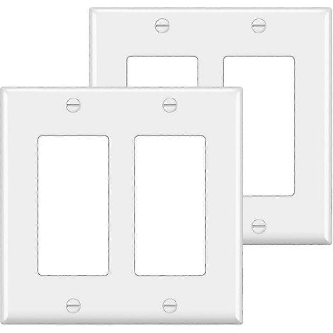 Lot de 10 plaques murales décoratives pour prises de courant standard à 2 modules (1/5)