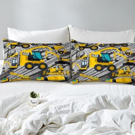 Housse de Couette - G4O - 220x240 cm - Microfibre Ultra Douce - Motif Véhicule d’Ingénierie - 2 Taies 65x65 cm (1/3)