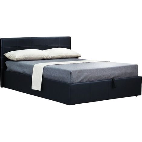 Bettgestell mit Lattenrost CANEL 160x200 in Kunstleder, Farbe schwarz (1/3)