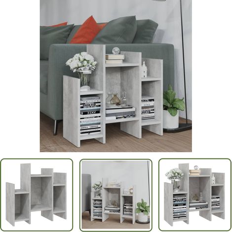 The Living Store Armoire latérale Gris béton 60x26x60 cm Aggloméré - Meuble De Salon - Buffet - Meuble Rangement - Armoire Laterale - Commode (1/6)