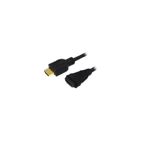Logilink Câble HDMI type A mâle - HDMI type A femelle Noir HDMI type A femelle HDMI type A mâle HDMI vers HDMI 2 m