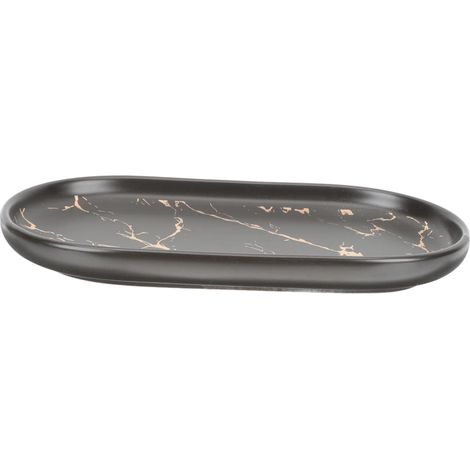 Plateau de Rangement pour Bijoux et Cosmétiques Effet Marbre en Céramique Multi-Usage Facile à Nettoyer pour Salle de Bain ou Coiffeuse'-'- (1/5)
