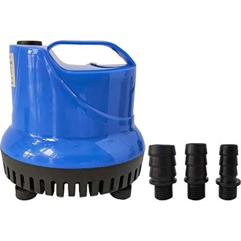 Pompe à eau submersible 1200 L/h 25 W avec 3 buses pour fontaine d'aquarium, hauteur 1,8 m, bleue (1/5)